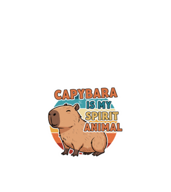 Vintage kapibara 'Capybara is my spirit animal' felirattal minta homokszín pólón