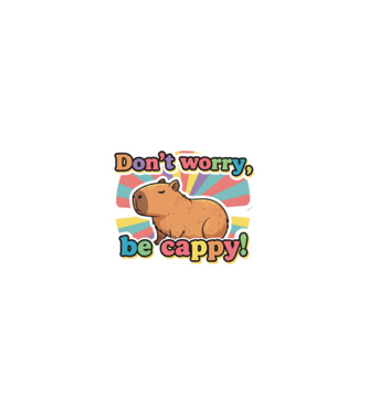 Vintage kapibara 'Don't worry be cappy' felirattal minta homokszín pólón