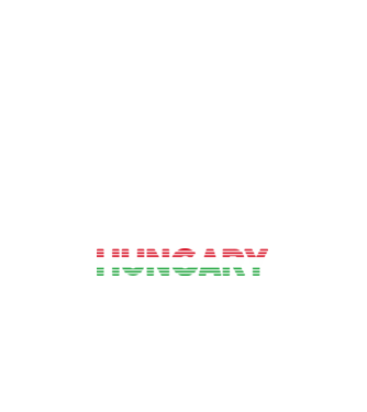 Retró 'Hungary' felirat trikolór minta fehér pólón