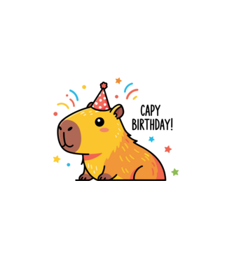 Capy Birthday! minta fehér pólón