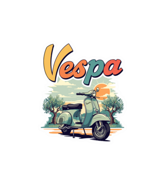 Vintage Vespa minta fehér pólón