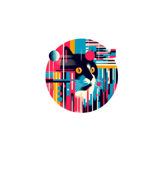 Pop art macska minta türkiz pólón