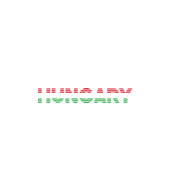 Retró 'Hungary' felirat trikolór minta fehér pólón