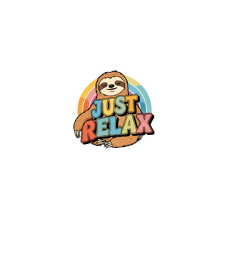 Vintage lajhár 'Just Relax' felirattal minta fehér/piros pólón
