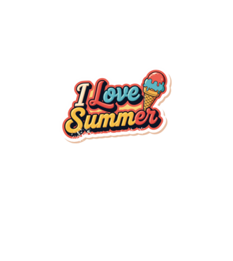 Vintage fagyi 'I love summer' felirattal minta homokszín pólón