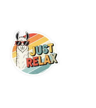 Vintage láma 'Just Relax' felirattal minta világoskék pólón