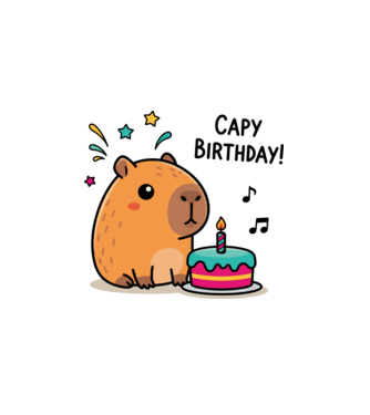 Capy Birthday!  minta fehér pólón