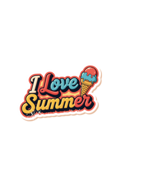 Vintage fagyi 'I love summer' felirattal minta fekete pólón