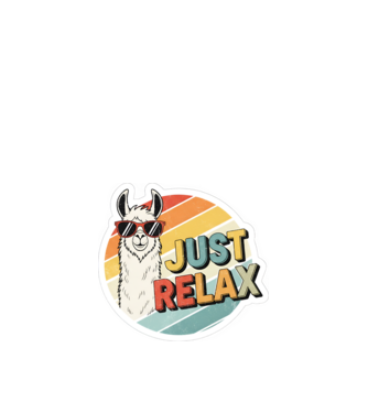 Vintage láma 'Just Relax' felirattal minta homokszín pólón