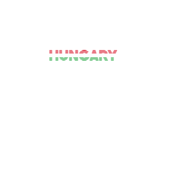 Retró 'Hungary' felirat trikolór minta fekete pólón