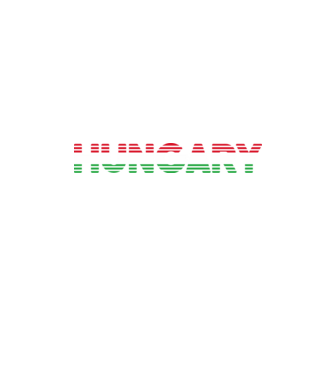 Retró 'Hungary' felirat trikolór minta fekete pólón