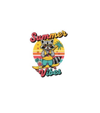Vintage mosómedve 'Summer vibes' felirattal minta szürke pólón