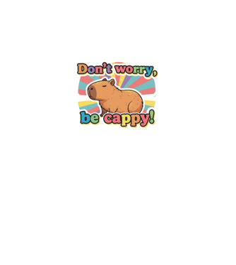 Vintage kapibara 'Don't worry be cappy' felirattal minta szürke pólón