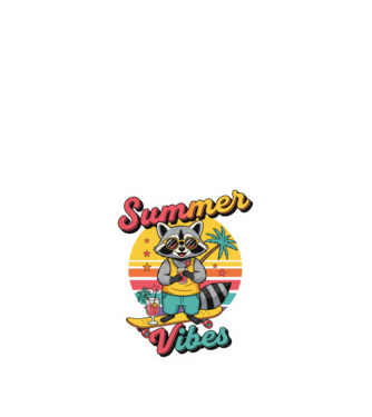Vintage mosómedve 'Summer vibes' felirattal minta homokszín pólón
