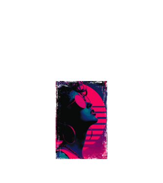 Retro neon poszter - Női portré minta fehér pólón