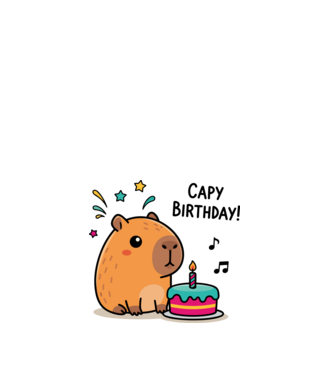 Capy Birthday!  minta fehér pólón