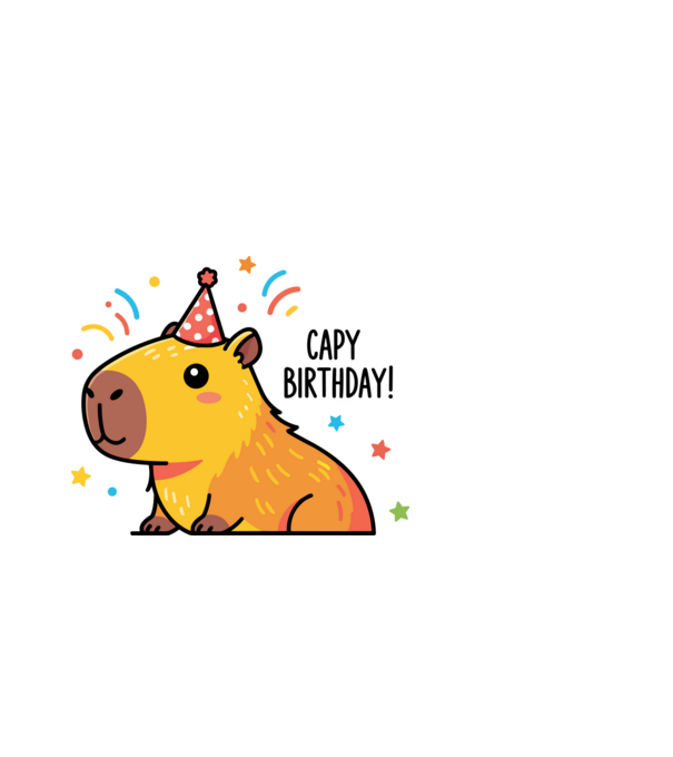 Capy Birthday! minta fehér pólón