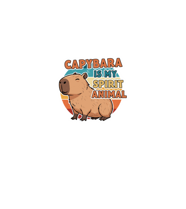 Vintage kapibara 'Capybara is my spirit animal' felirattal minta fehér/piros pólón