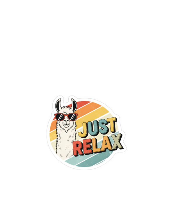 Vintage láma 'Just Relax' felirattal minta fehér pólón