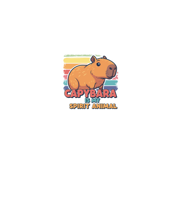 Vintage kapibara 'Capybara is my spirit animal' felirattal minta szürke pólón