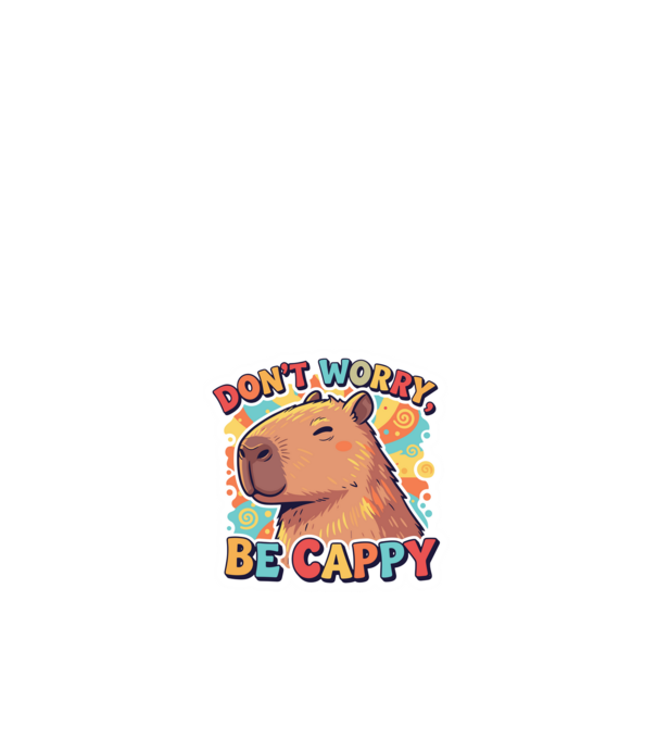 Vintage kapibara 'Don't worry be cappy' felirattal minta fehér pólón