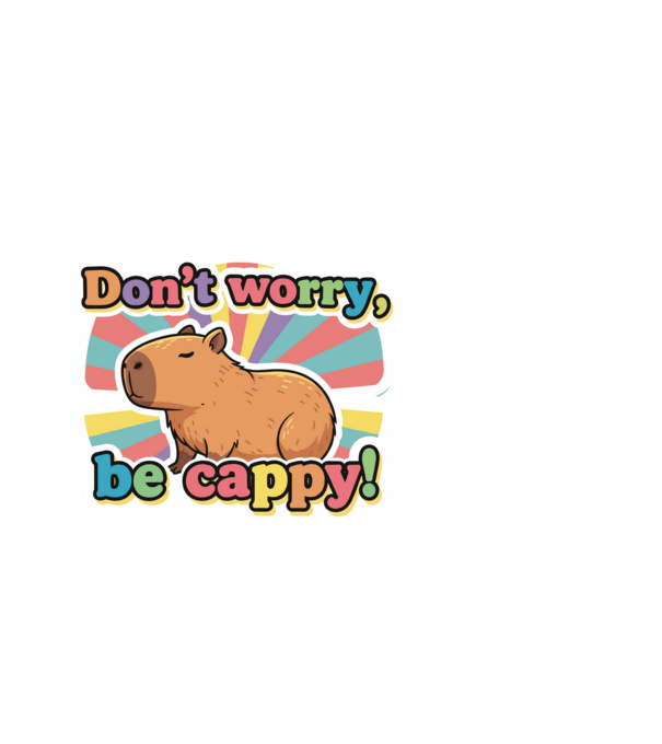 Vintage kapibara 'Don't worry be cappy' felirattal minta fehér pólón