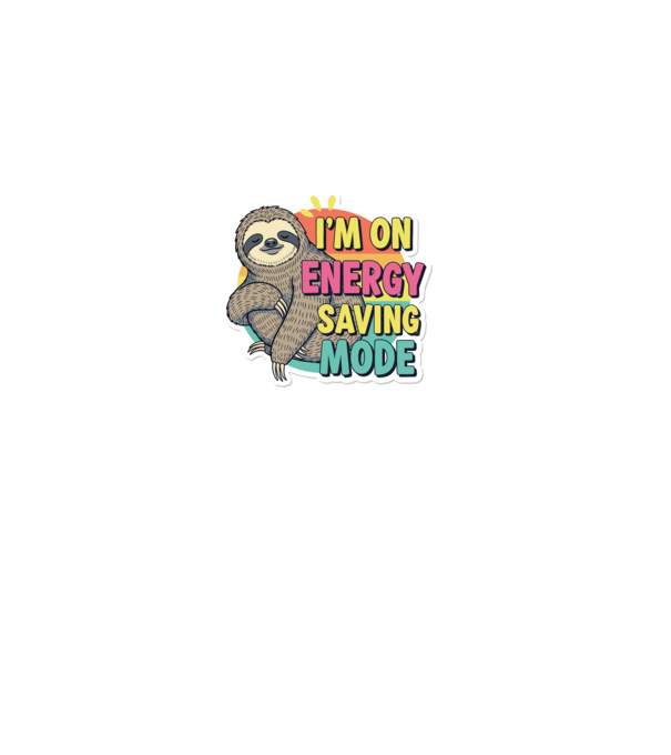 Vintage lajhár 'I'm on energy saving mode' felirattal minta szürke pólón
