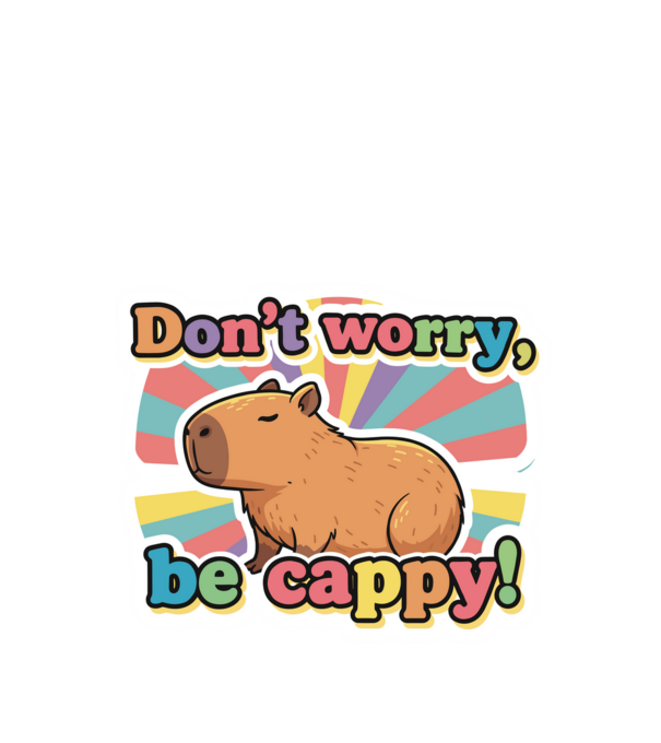 Vintage kapibara 'Don't worry be cappy' felirattal minta almazöld pólón