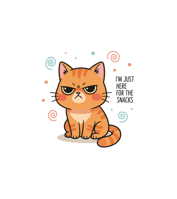 I’m just here for the snacks. minta fehér pólón