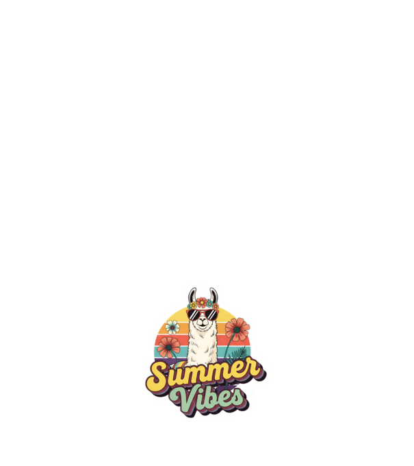 Vintage láma 'Summer Vibes' felirattal minta világos rózsaszín pólón