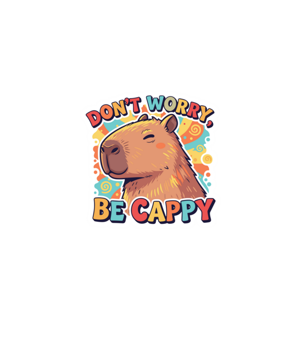 Vintage kapibara 'Don't worry be cappy' felirattal minta homokszín pólón