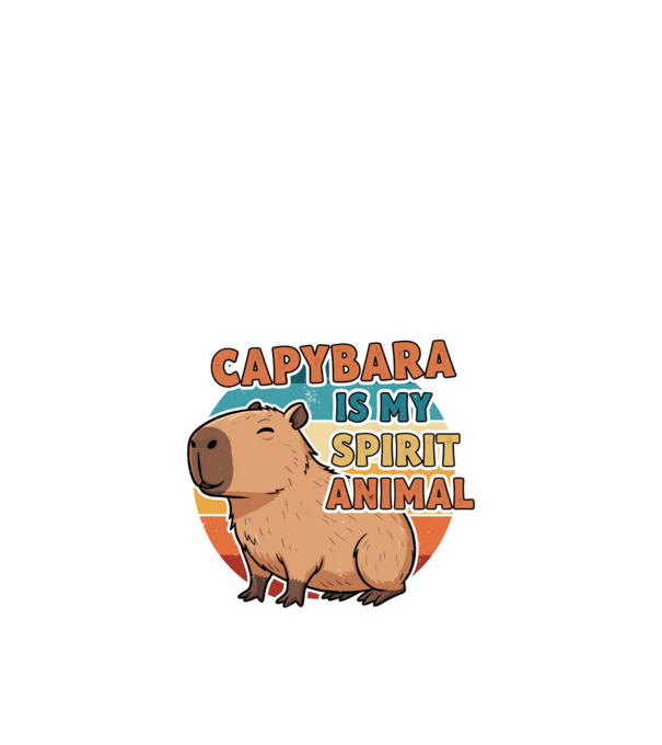 Vintage kapibara 'Capybara is my spirit animal' felirattal minta homokszín pólón