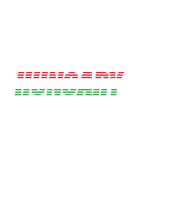 Retró 'Hungary' felirat trikolór minta fekete pólón