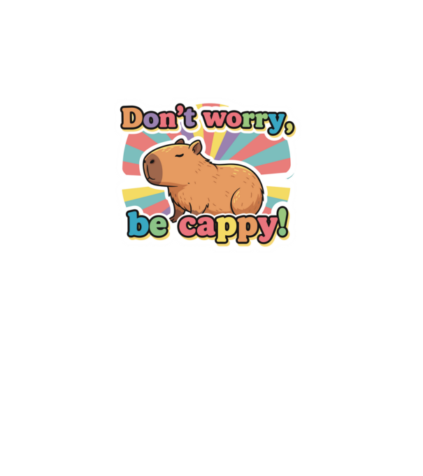 Vintage kapibara 'Don't worry be cappy' felirattal minta fehér pólón