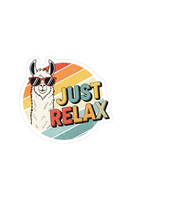 Vintage láma 'Just Relax' felirattal minta világoskék pólón