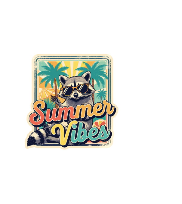 Vintage mosómedve 'Summer vibes' felirattal minta homokszín pólón