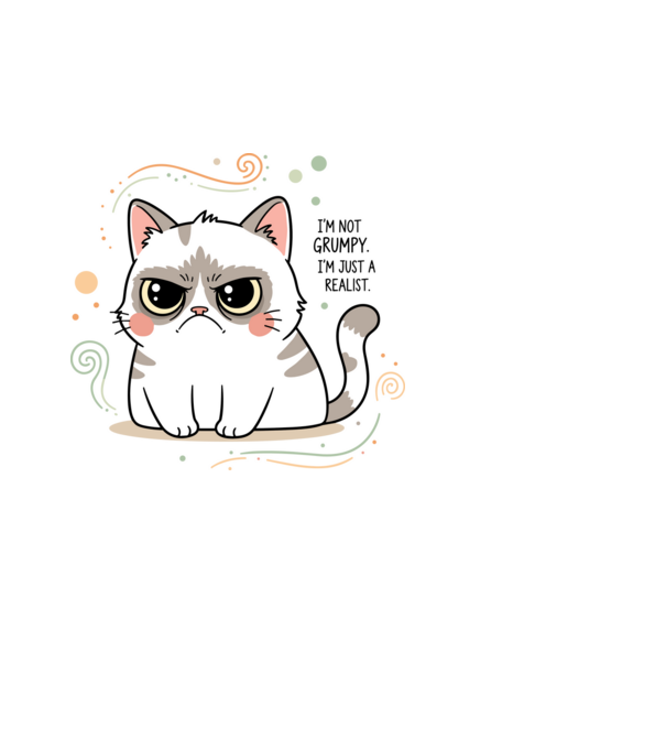 I’m not grumpy. I’m just a realist. minta fehér pólón