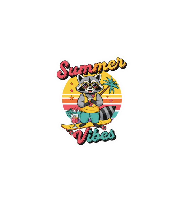 Vintage mosómedve 'Summer vibes' felirattal minta szürke pólón