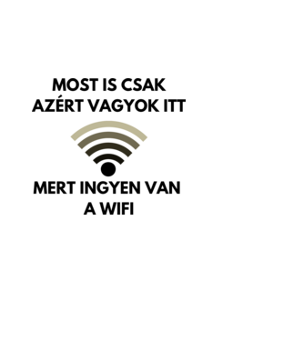 Most is csak azért vagyok itt, mert ingyen van a wifi. minta fekete pólón