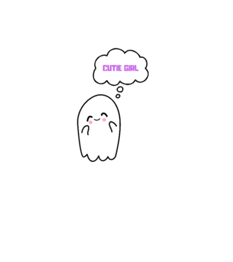 Cute Ghost minta fehér pólón