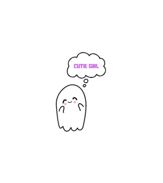Cute Ghost minta fehér pólón