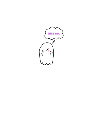 Cute Ghost minta fehér pólón