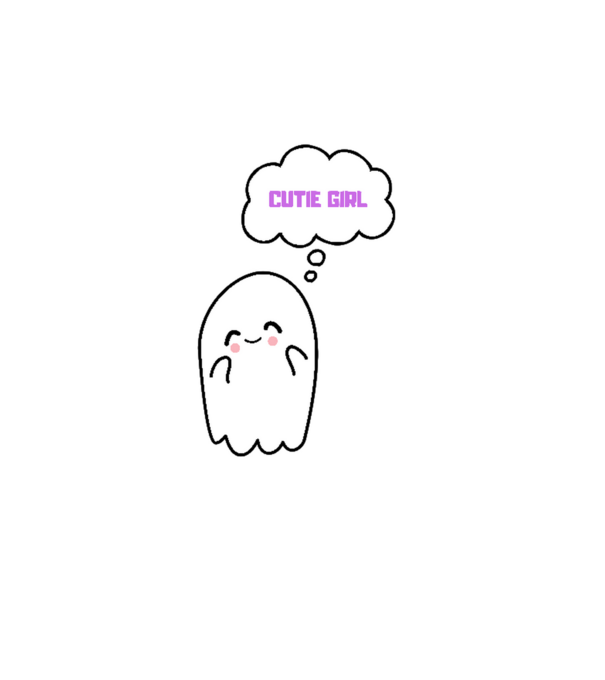 Cute Ghost minta fehér pólón