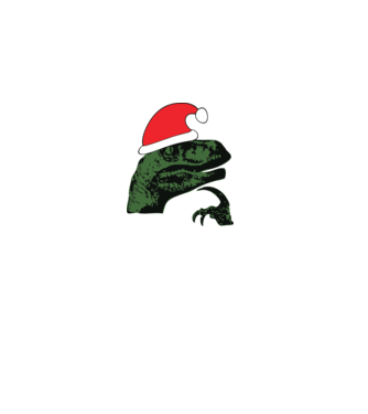 Karácsonyi Philosoraptor - Dínós Mém minta fehér pólón