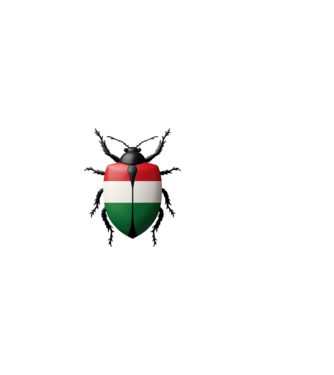 Magyar Poloska minta fehér pólón