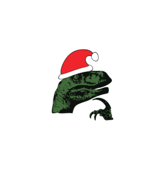 Karácsonyi Philosoraptor - Dínós Mém minta fehér pólón