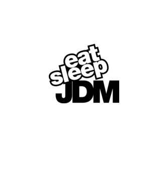 eat sleep JDM - japán autós póló minta fehér pólón