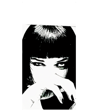 Mia Wallace minta fehér pólón