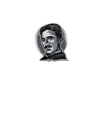 Nikola Tesla minta rózsaszín pólón