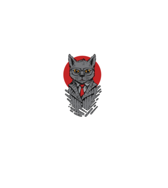 Mr. Cat minta fekete pólón